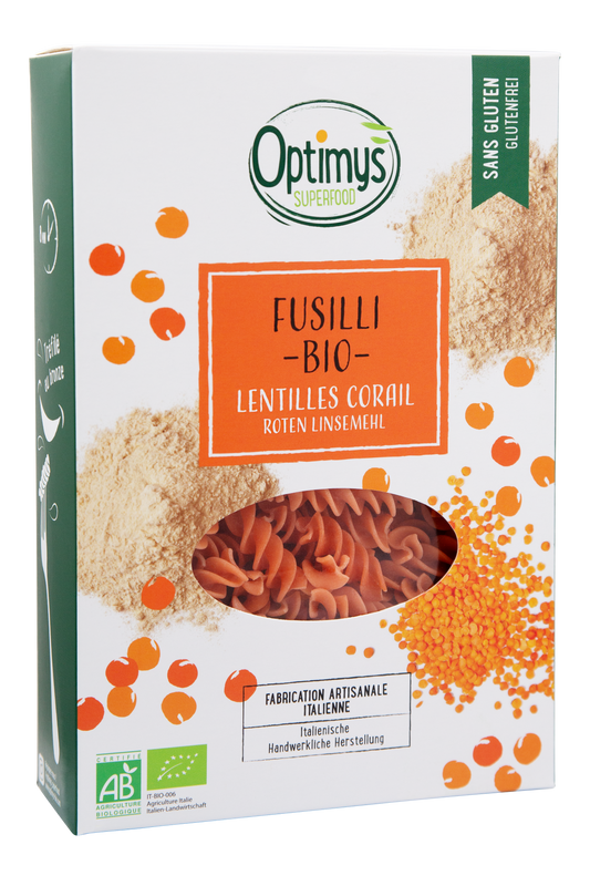 Fusilli de lentilles corail Bio