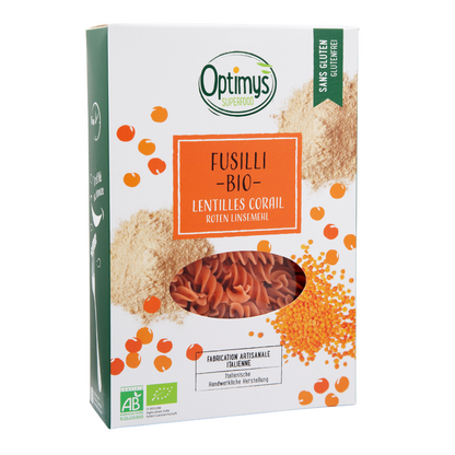 Fusilli de lentilles corail Bio